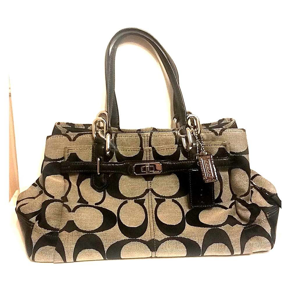 Coach Chelsea Jayden Bag 17806 Black Gray Jacquard